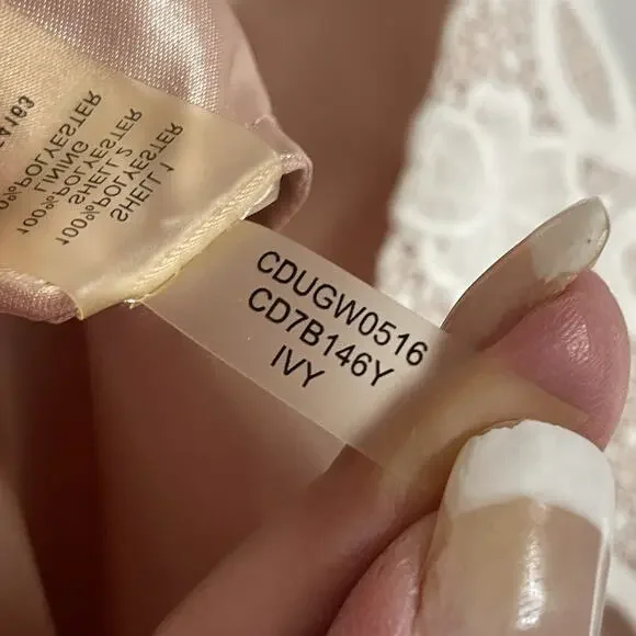 Calvin Klein IVY One Shoulder Sheath Dress Size 6 White Floral Lace Lined NEW - Picture 10 of 12